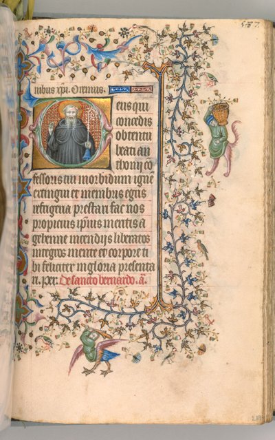 Timer for Karl den Adelige, konge af Navarra 1361-1425, fol. 288r, St. Anthony, ca. 1405. af Master of the Brussels Initials and Associates