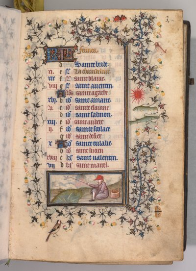 Timer for Karl den Adelige, konge af Navarra 1361-1425: fol. 2. februar, ca. 1405. af Master of the Brussels Initials and Associates