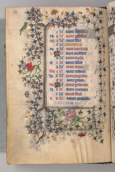 Timer for Karl den Adelige, konge af Navarra 1361-1425: fol. 5v, maj, ca. 1405. af Master of the Brussels Initials and Associates