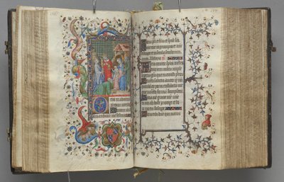 Timer for Karl den Adelige, konge af Navarra 1361-1425: fol. 79r, Tekst, ca. 1405. af Master of the Brussels Initials and Associates