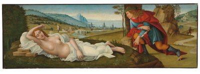Cymon og Iphigenia (tempera på panel) af Master of the Campana Cassoni