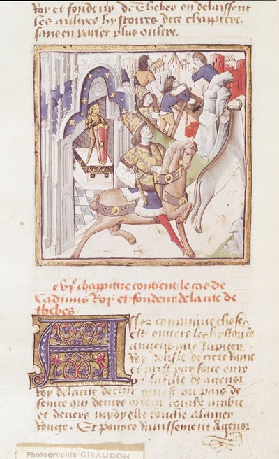Ms 622 fol.9v Cadmus, grundlægger af Theben, fra "Des Hommes Illustres", ca. 1460 af Master of the Champion des Dames