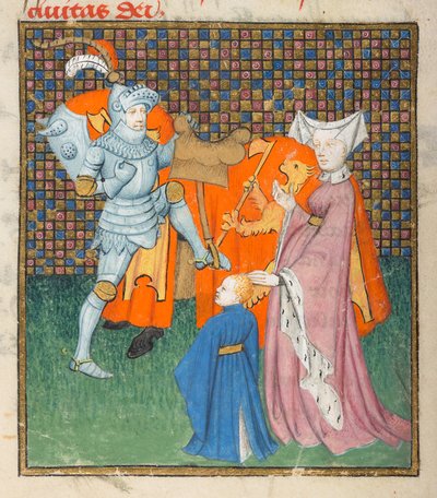 Harley 4431, f.135v Detalje af Hector og Andromache, fra 