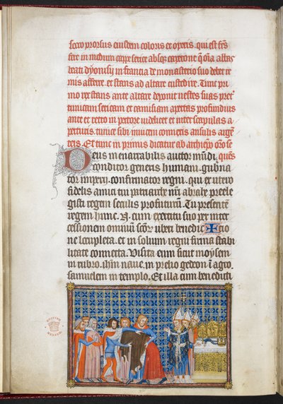 Bomuld Tiberius B. VIII f.47v Kongen fjerner sine ydre klæder, illustration fra 