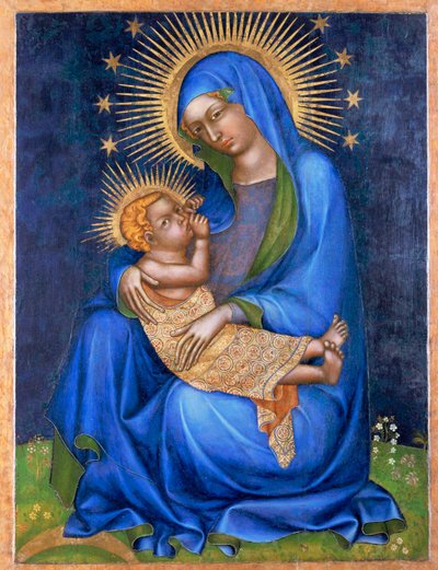 Jomfruen (tempera på træ) af Master of the Cycle of Vyssi Brod