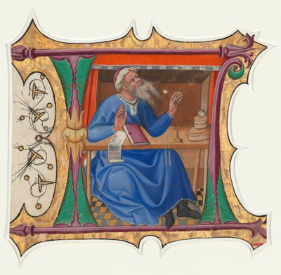 Indledende L med Det Gamle Testamentes profet af Master of the Cypresses