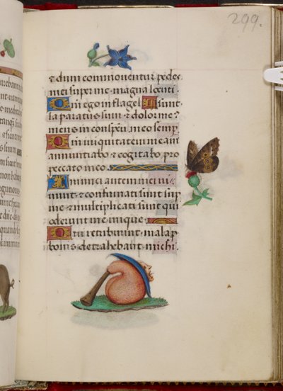 Sækkepibe med hat fra Joanna af Kastiliens timer af Master of the David Scenes