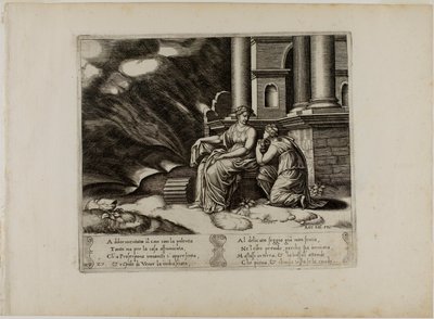 Proserpina giver Psyche skønhedens æske af Master of the Die