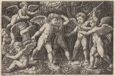 Født og leger af Master of the Die after Raphael