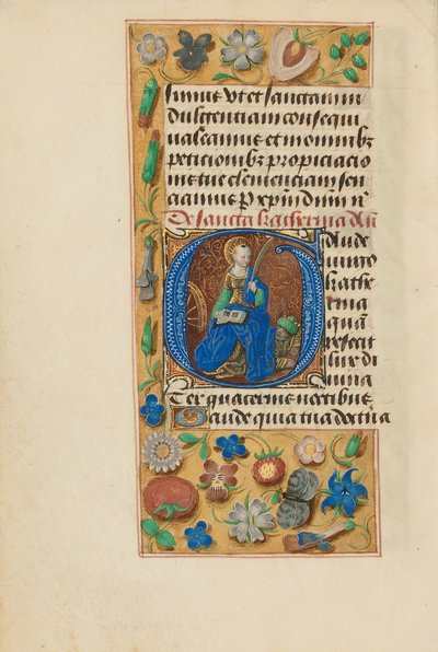 Begyndelsesbogstav G: Saint Catherine af Master of the Dresden Prayer Book