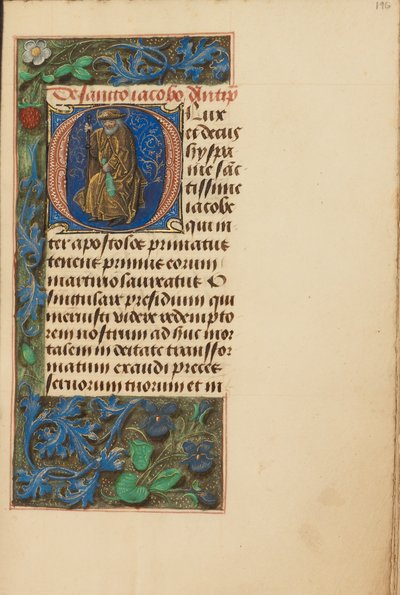 Initial O: Sankt Jakob den Store af Master of the Dresden Prayer Book