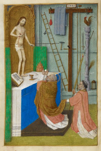 Sankt Gregors messe. af Master of the Dresden Prayer Books