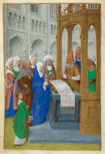Præsentationen i templet. af Master of the Dresden Prayer Books
