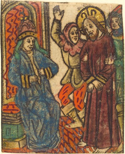Kristus før Kajfas af Master of the Dutuit Mount of Olives after Master of St. Erasmus