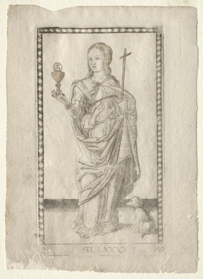 Faith from the Tarocchi, serie B: Cosmic Principles & Virtues, #40, før 1467. af Master of the E Series Tarocchi