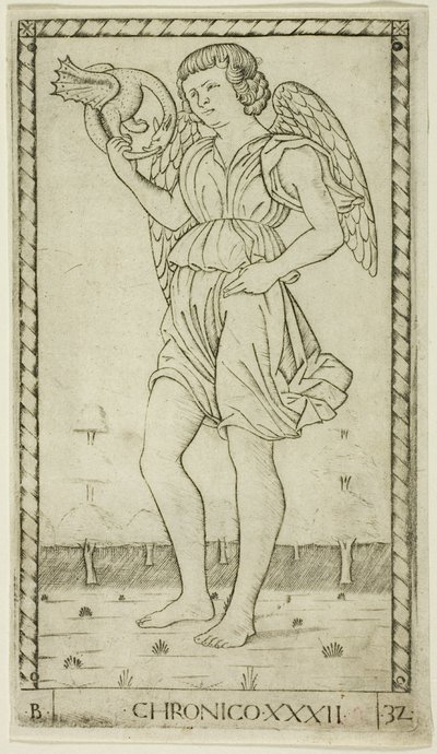 Genius of Time, plade 32 fra Genii and Virtues af Master of the E Series Tarocchi