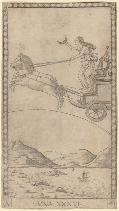 Luna (månen) af Master of the E Series Tarocchi