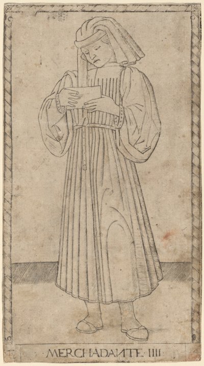 Merchadante (købmand) af Master of the E Series Tarocchi