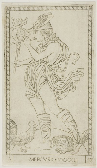 Mercury, plade 42 fra Planets and Spheres af Master of the E Series Tarocchi