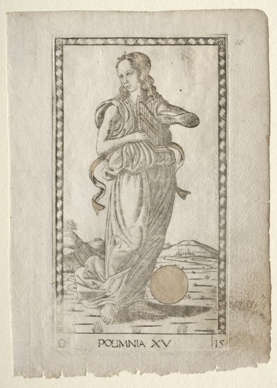 Polyhymnia heroiske salmer fra Tarocchi-serien D..., før 1467. af Master of the E Series Tarocchi