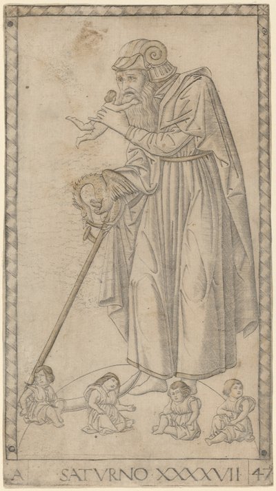 Saturno (Saturn) af Master of the E Series Tarocchi