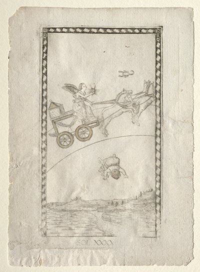 Sol fra Tarocchi, serie A: Universets firmamenter, #44, før 1467. af Master of the E Series Tarocchi