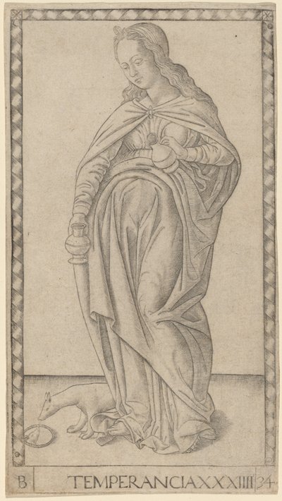 Temperancia (temperance) af Master of the E Series Tarocchi