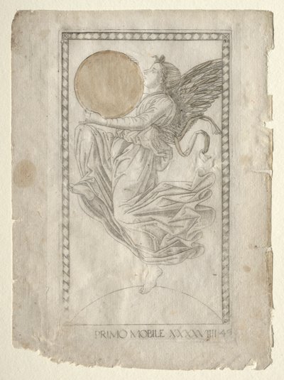 The Angel of the Ninth Sphere fra Tarocchi, serie A..., før 1467. af Master of the E Series Tarocchi