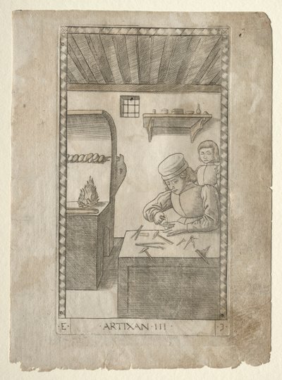 The Artisan from the Tarocchi, serie E: Conditions of Man, #3, før 1467. af Master of the E Series Tarocchi