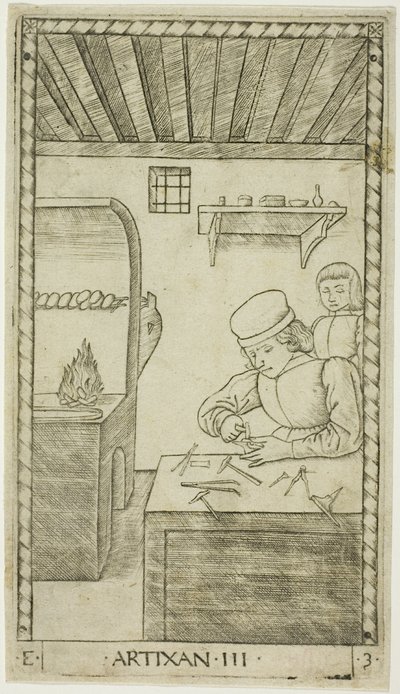 The Artisan, plade tre fra The Ranks and Conditions of Men af Master of the E Series Tarocchi