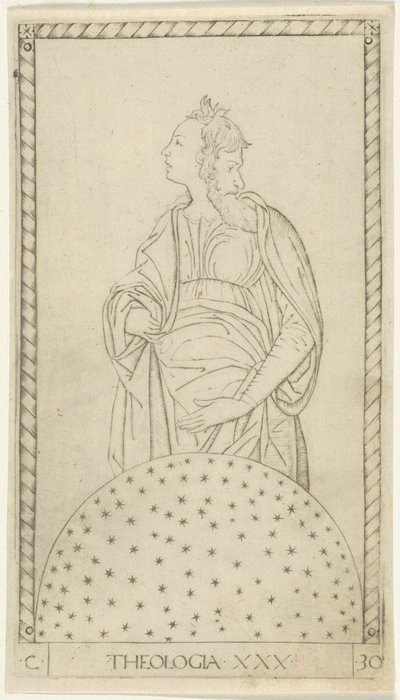 Teologi, tavle 30 fra Arts and Sciences af Master of the E Series Tarocchi