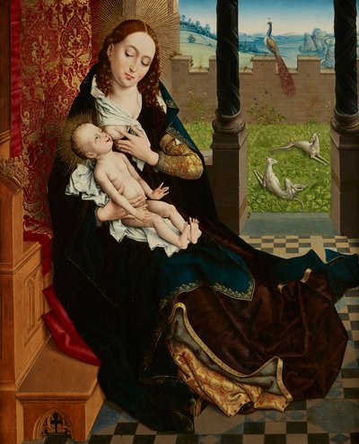 Sygeplejerske Madonna af Master of the Embroidered Foliage