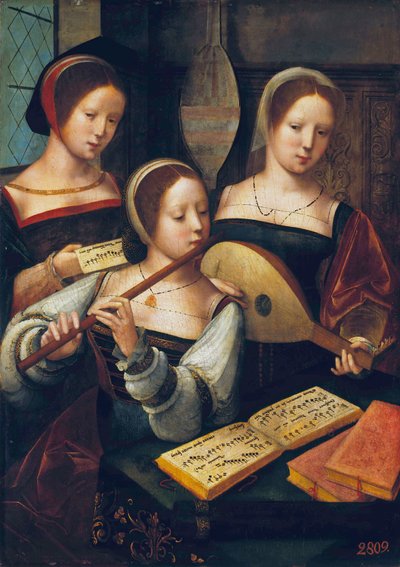 Hollandsk: Udøvende selskab Kvindelige musikere af Master of the Female Half Lengths