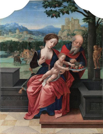 Resten om Flugten til Egypten af Master of the Female Half Lengths