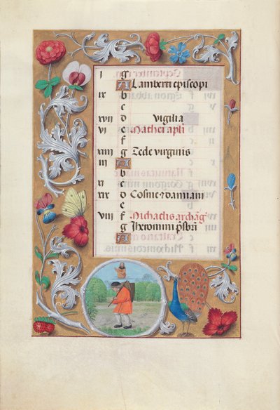 Hours of Dronning Isabella den Katolik, Dronning af Spanien: Fol. 10v, september, ca. 1500. af Master of the First Prayerbook of Maximillian