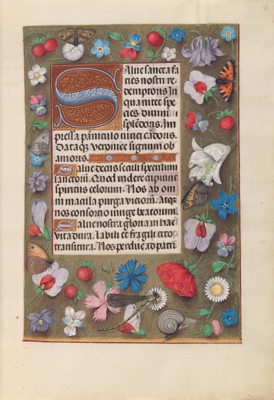 Hours of Dronning Isabella den Katolik, Dronning af Spanien: Fol. 15r, c. 1500. af Master of the First Prayerbook of Maximillian