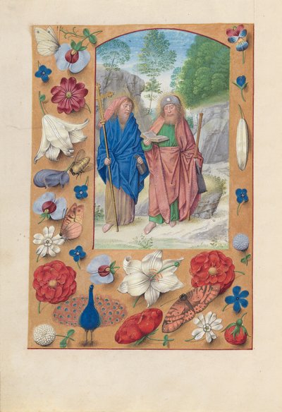 Dronning Isabella den Katolskes timer, dronning af Spanien:  Fol. 175v, de hellige Filip og Jakob af Master of the First Prayerbook of Maximillian