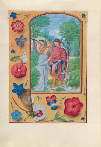 Hours of Dronning Isabella den Katolik, Dronning af Spanien: Fol. 181v, St. Roch, ca. 1500. af Master of the First Prayerbook of Maximillian
