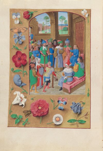 Hours of Dronning Isabella den Katolik, Dronning af Spanien: Fol. 195v, St. Suzanne, ca. 1500. af Master of the First Prayerbook of Maximillian