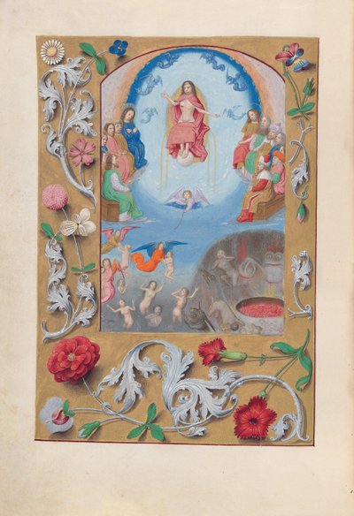 Hours of Dronning Isabella den Katolik, Dronning af Spanien: Fol. 199v, sidste dom, ca. 1500. af Master of the First Prayerbook of Maximillian