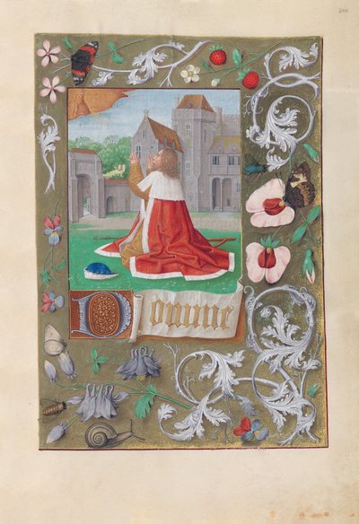Dronning Isabella den Katolskes timer, dronning af Spanien:  Fol. 200r, David af Master of the First Prayerbook of Maximillian