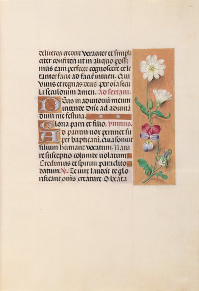 Hours of Dronning Isabella den Katolik, Dronning af Spanien: Fol. 20r, c. 1500. af Master of the First Prayerbook of Maximillian