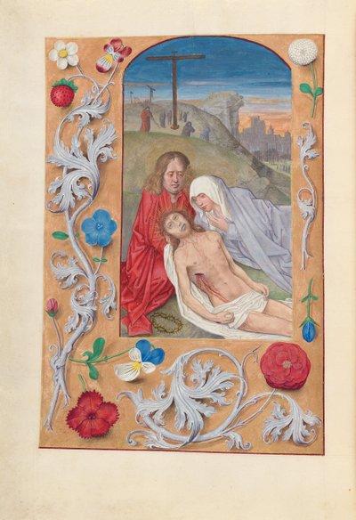 Hours of Dronning Isabella den Katolik, Dronning af Spanien: Fol. 260v, Klagesang, ca. 1500. af Master of the First Prayerbook of Maximillian