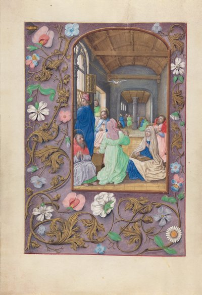 Hours of Dronning Isabella den Katolik, Dronning af Spanien: Fol. 31v, pinsedag, ca. 1500. af Master of the First Prayerbook of Maximillian