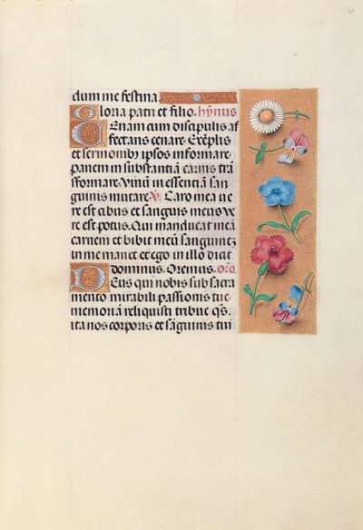 Dronning Isabella den katolske, dronning af Spaniens åbningstider: Fol. 45r, ca. 1500. af Master of the First Prayerbook of Maximillian