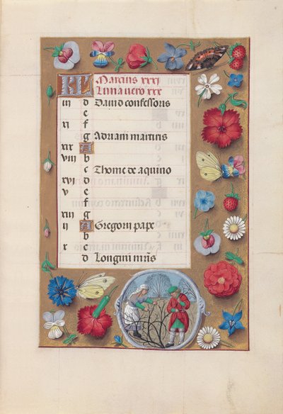 Hours of Dronning Isabella den Katolik, Dronning af Spanien: Fol. 4r, marts, ca. 1500. af Master of the First Prayerbook of Maximillian