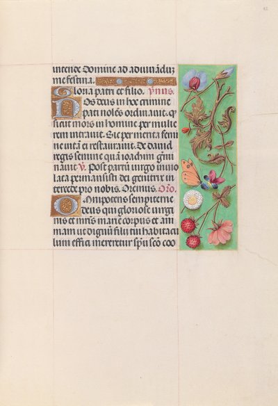 Dronning Isabella den katolske, dronning af Spaniens åbningstider: Fol. 82r, ca. 1500. af Master of the First Prayerbook of Maximillian