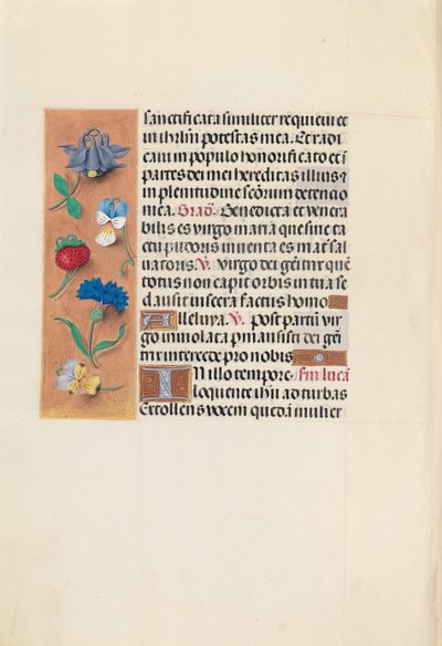 Dronning Isabella den katolske, dronning af Spaniens åbningstider: Fol. 90v, ca. 1500. af Master of the First Prayerbook of Maximillian