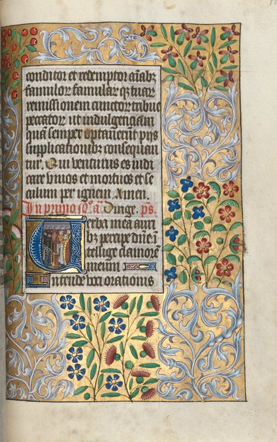 Timebog Brug af Rouen: fol. 110r, Dødsmesse i begyndelsen, ca. 1470. af Master of the Geneva Latini