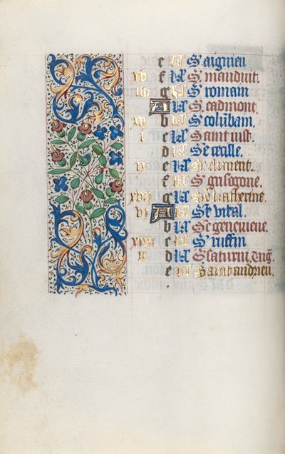 Timebog Brug af Rouen: fol. 11v, c. 1470. af Master of the Geneva Latini